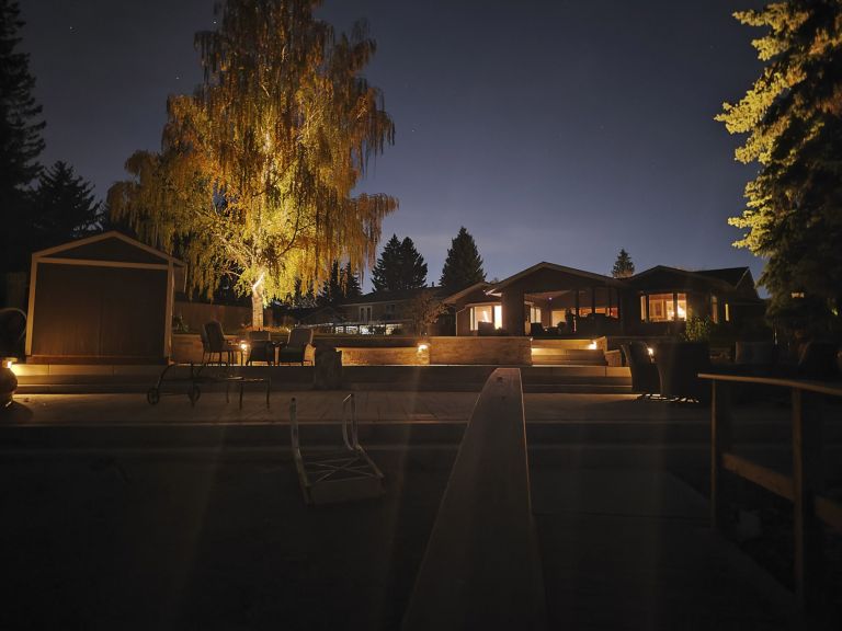 Outdoor lighting back patio looking towards home 768x576