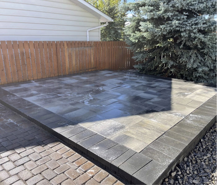 Stone patio after