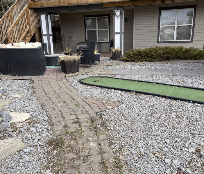 Stone patio before 2